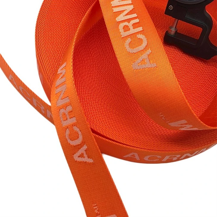 Custom Woven Logo Orange Webbing